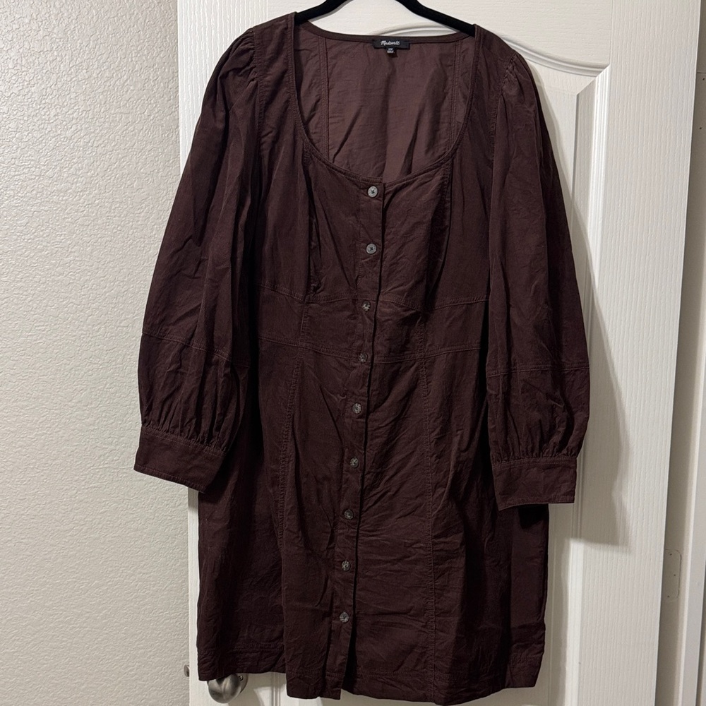Madewell 18W Brown Button-Down Dress